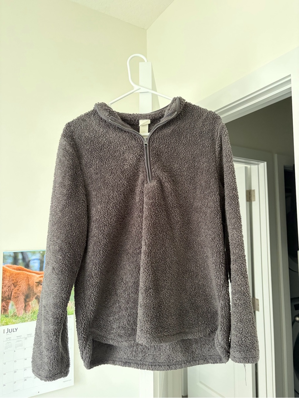 H&M Women's Plush Quarter-Zip Turtleneck Sweater - Charcoal Gray